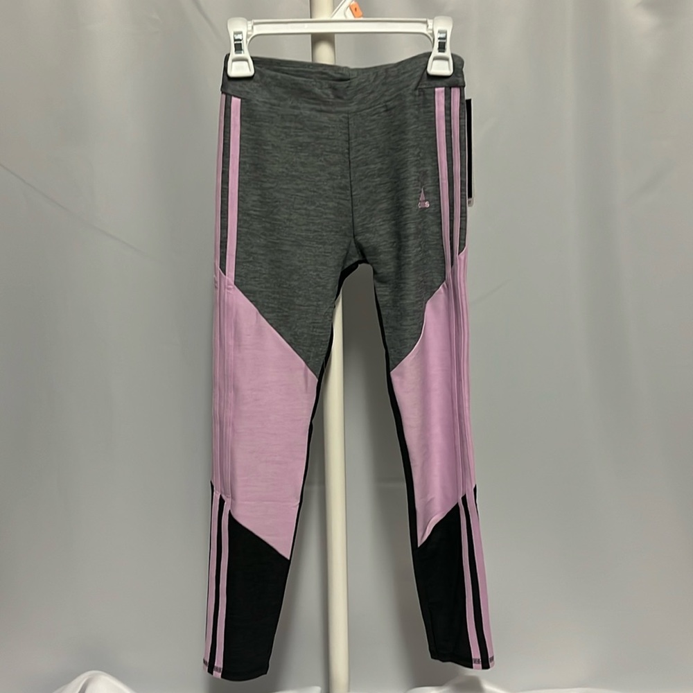 Adidas Big Girls Aeroready Colorblock Melange Tight, size S(7/8)
